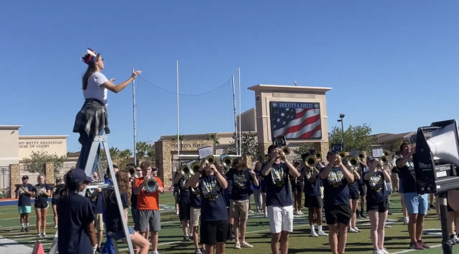 Notre Dame practices on Fertitta Field.