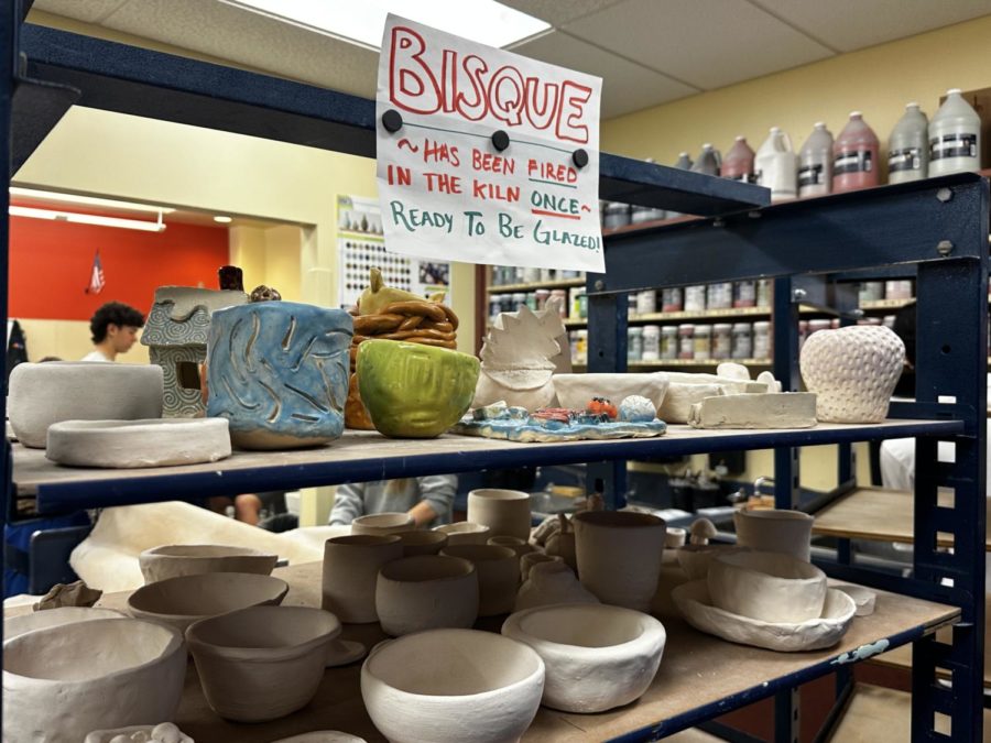 Ceramics storeroom at Bishop Gorman.