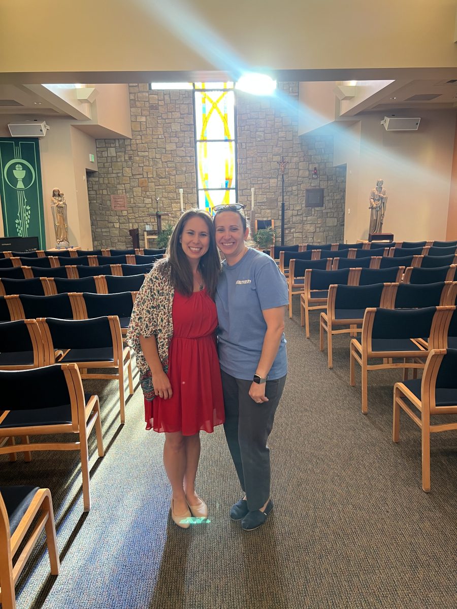 Ms. Wellington and Mrs. Mizzoni in the Chapel.
