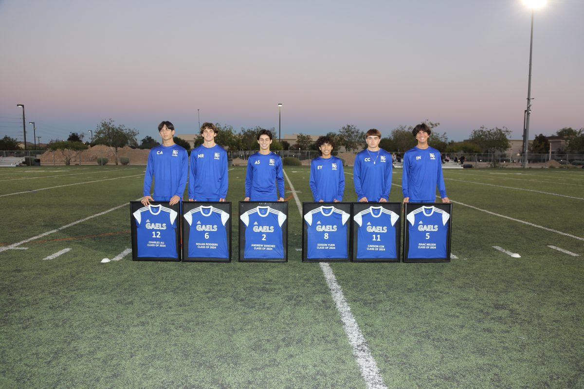 From left to right: Charles Au 24, Nolan Rodgers 24, Andrew Sanchez 24, Edison Yuen 24, Caedon Cox 24, Isaac Nelsen 24