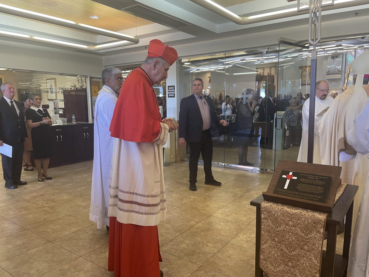 Cardinal from the Vatican before walking into mass.