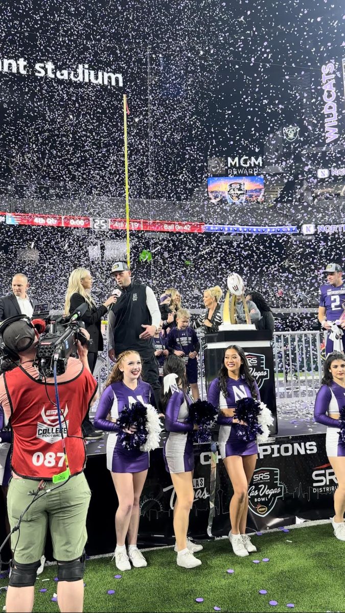 Northwestern+Wildcats+are+presented+with+the+Las+Vegas+Bowl+Trophy