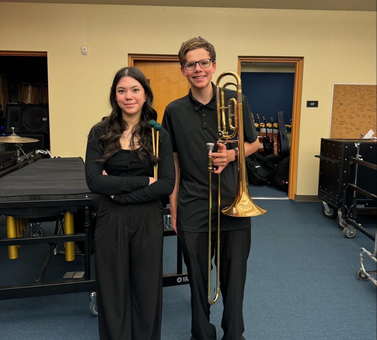 Adrienne Landerville ‘27 and Connor Reyburn ‘24. They both received Superior ratings on their solos at the Nevada Music Educators Association Solo and Ensemble held at Del Sol High School on February 10. Superior is the highest rating a performer can receive at this event. 
