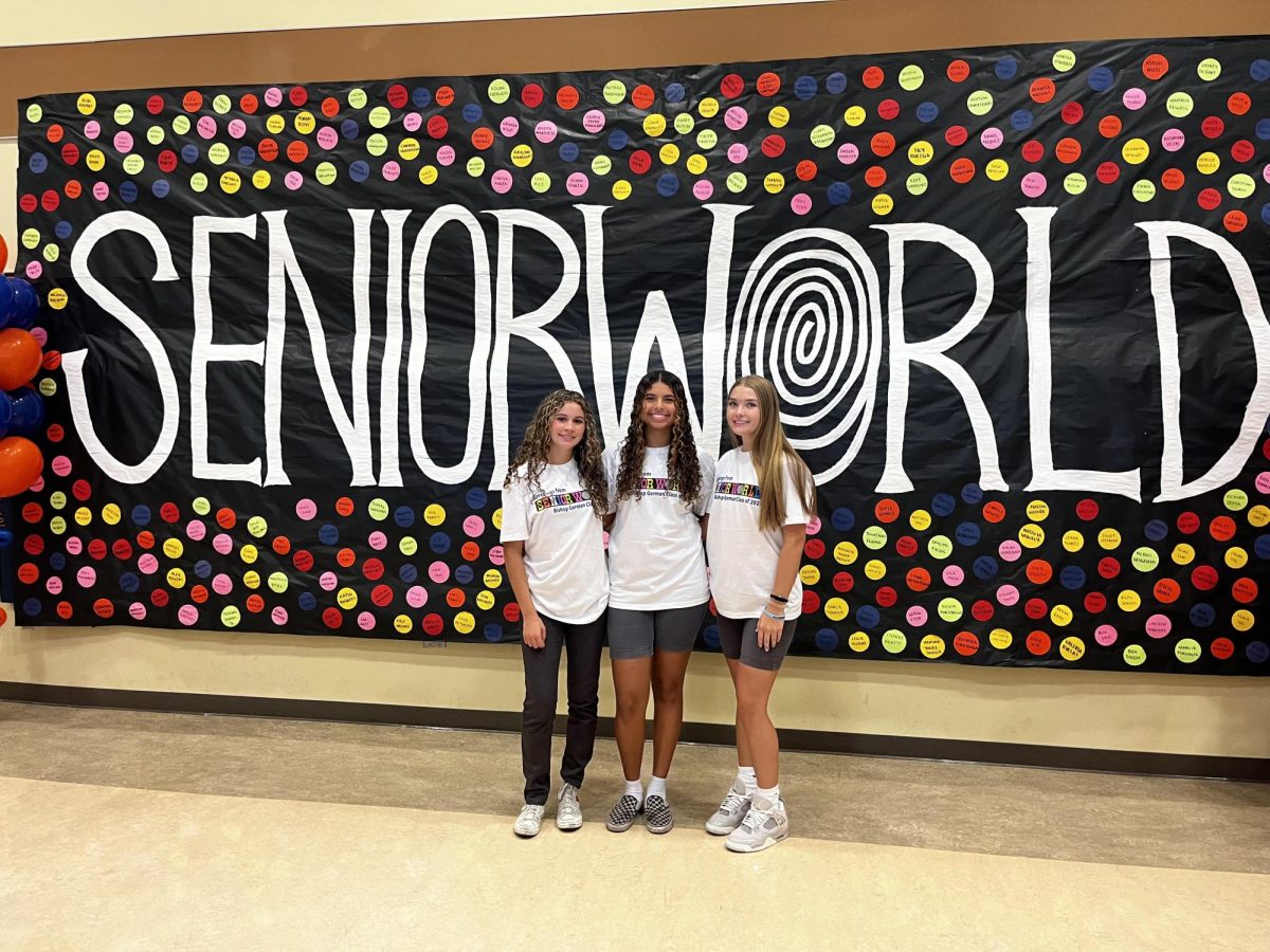 Mila Mayo, Tiera Bell, and Miranda Buch enjoying the senior breakfast. 