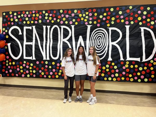 Mila Mayo, Tiera Bell, and Miranda Buch enjoying the senior breakfast. 