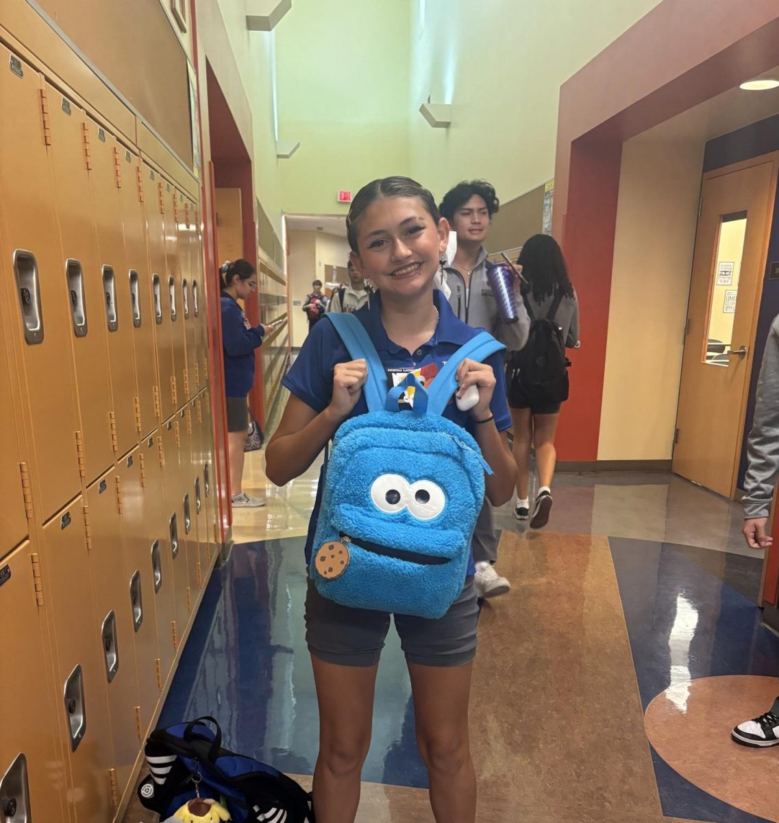 Cecelia Sanchez '25 with her backpack