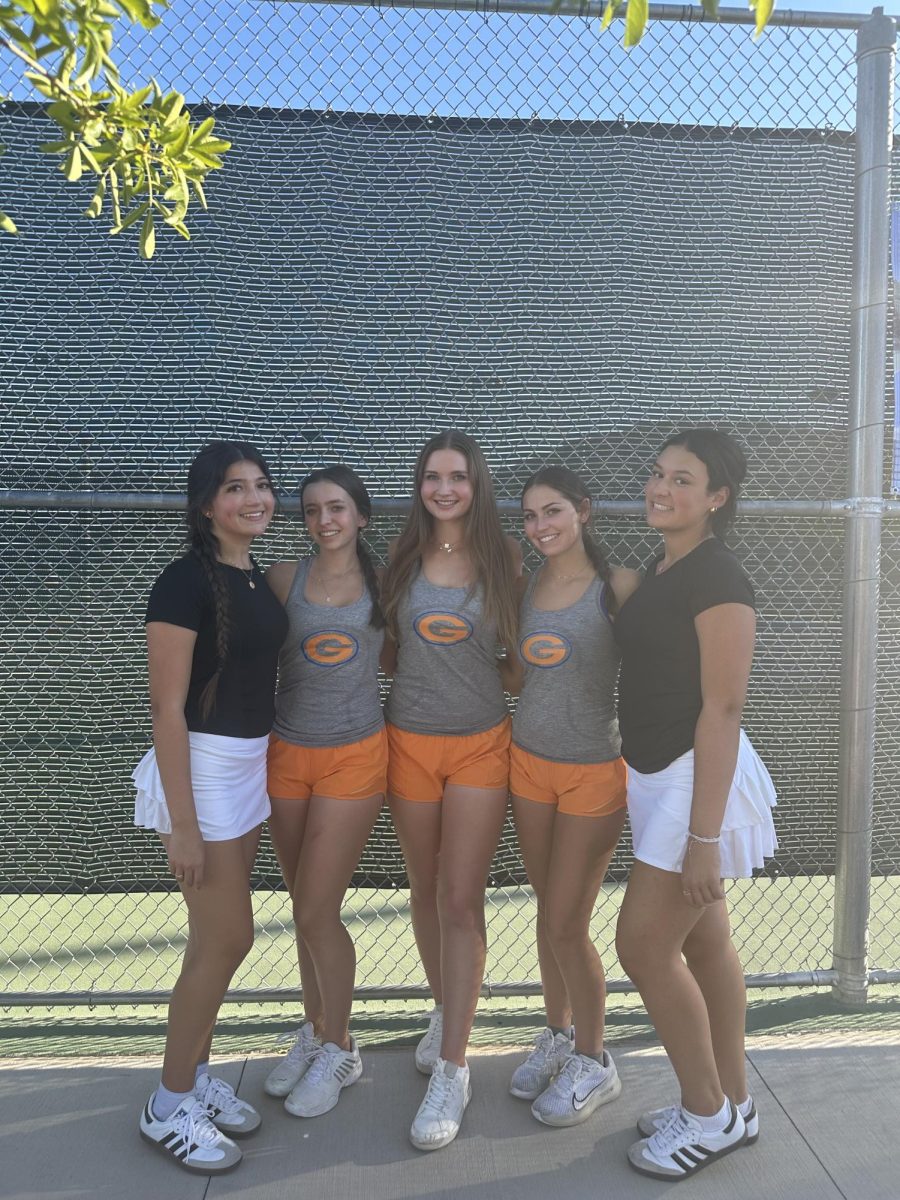 Mariana Yanez-Calvillo ‘25, Sophie Berger ‘25, Yvonna Shuckman ‘25, Emma Balelo ‘25, and Kristal Montout ‘25 posing for their Senior Night.