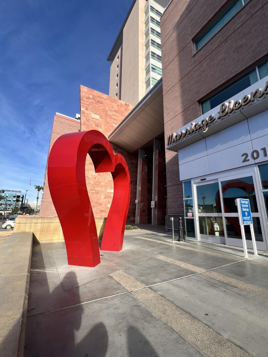 Outside of the Regional Justice Center and the Marriage License Bureau 