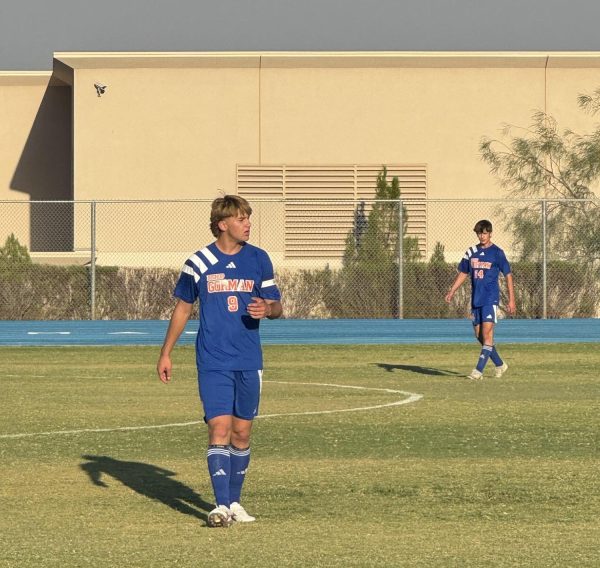 Chase Stewart ‘26 and Alexander Rogers ‘25, in a game walking around getting ready to go on the attack against Las Vegas. This was the last game of the season and leading into the playoff season. 