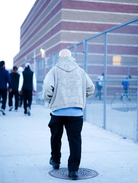 Fr. Bill modeling the hoodie. 