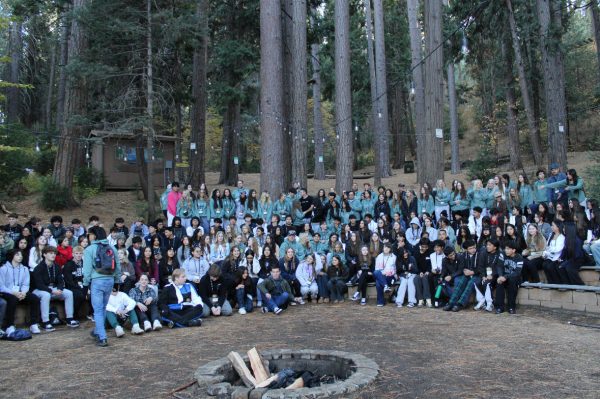  Everyone who went on the retreat gathered by the fire pit. 