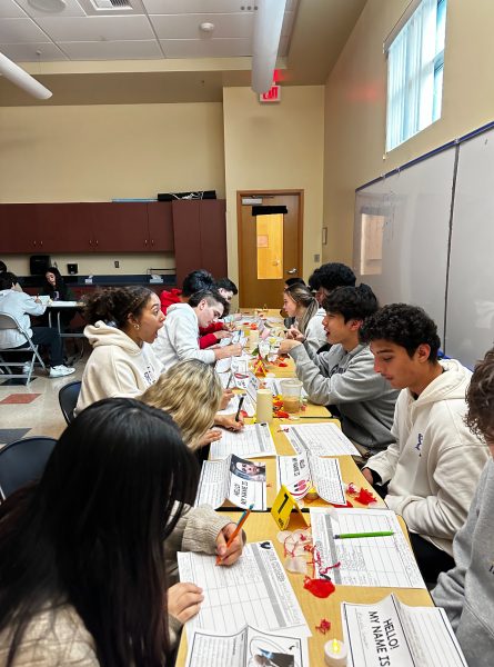 Fourth period forensics and psychology classes during the speed dating 