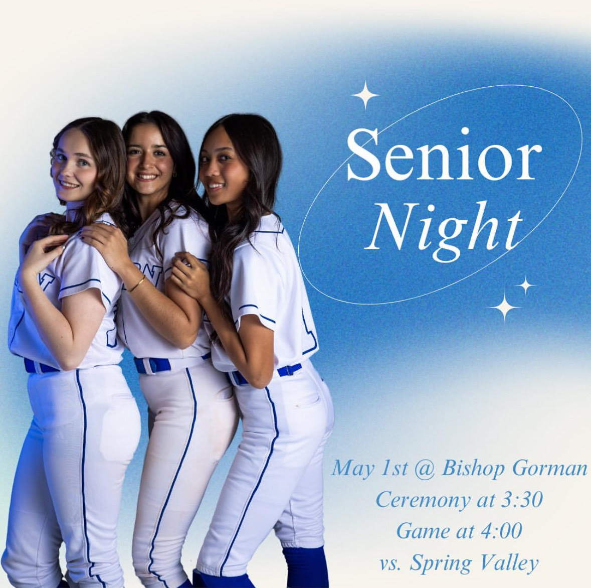 The announcement the softball team posted for their Senior Night on their Instagram. 
