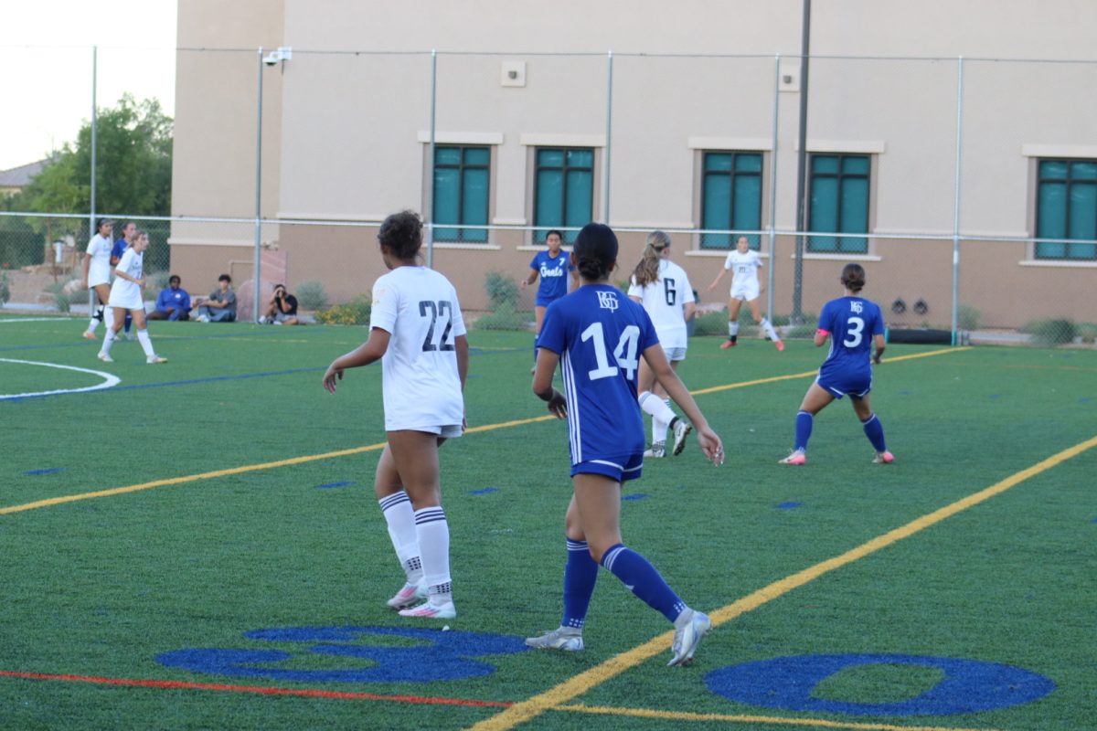 The girls soccer team takes on Shadow Ridge. 