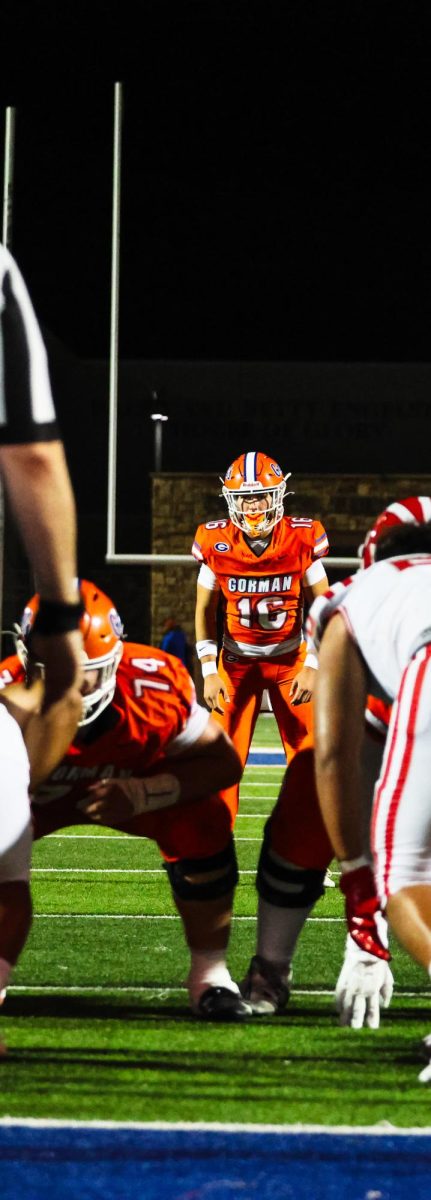 Hudson Borsari '26 getting ready to kick an extra point 