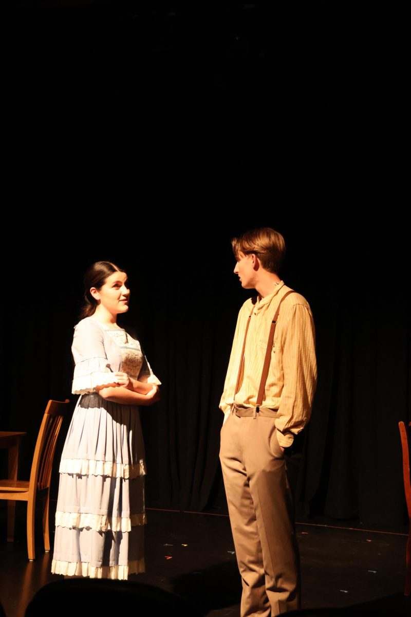 Presley Barnaby '26 playing as Emily Web and Devin Diamond '26 playing as George Gibbs 