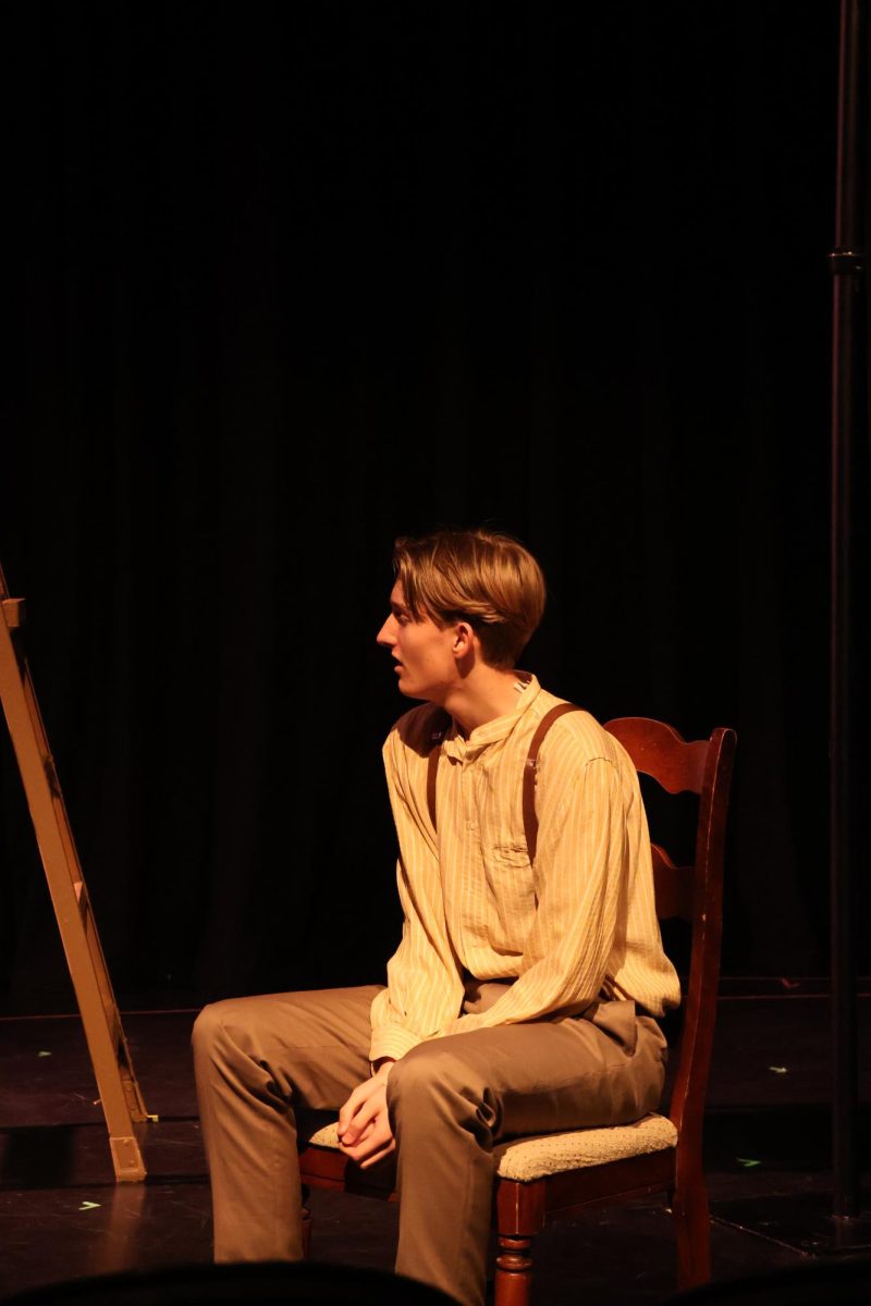 Devin Diamond '26 playing as George Webb in the theater production, Our town 