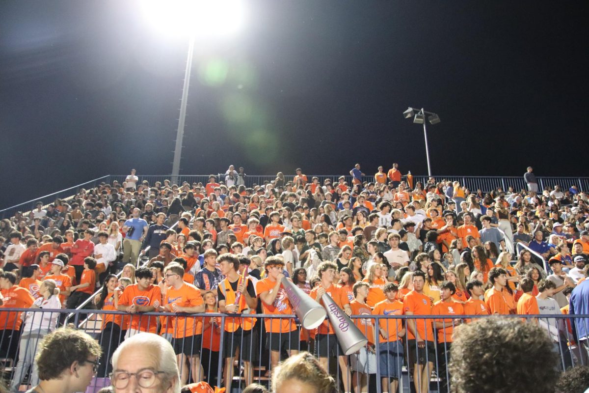  The G-Block cheering loudly during the game.
