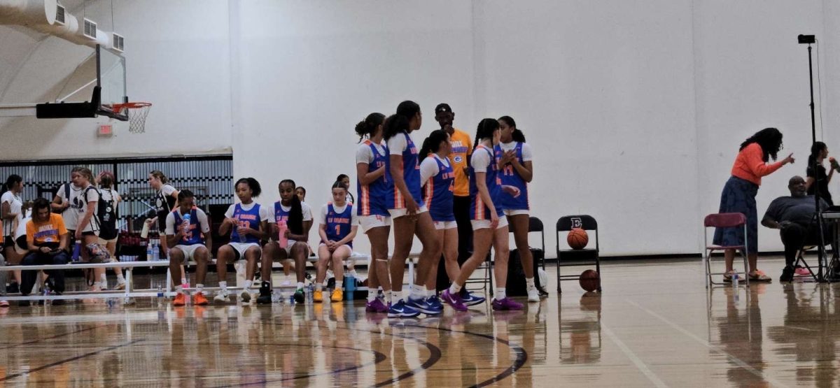The Lady Gaels going onto the court during their first match up against WCPA in Calgary on Sept 19. 