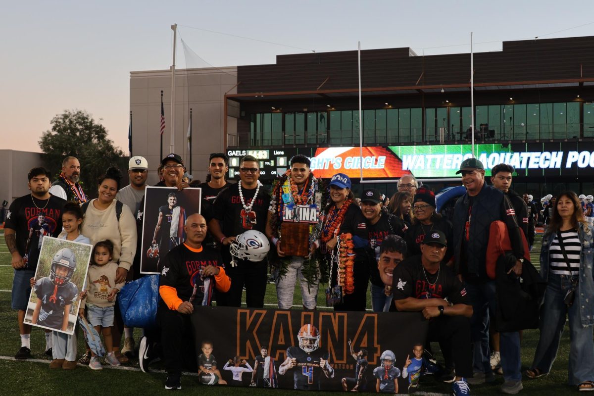 Senior Kaina Watson with his close ones on his senior night