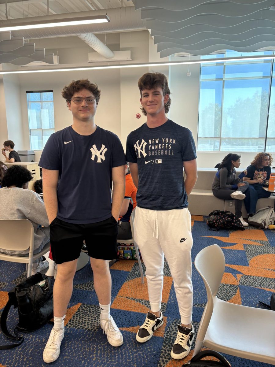 Domenick Fagiana and Colby Hutton showing their New York pride during its a small world theme dress up day 