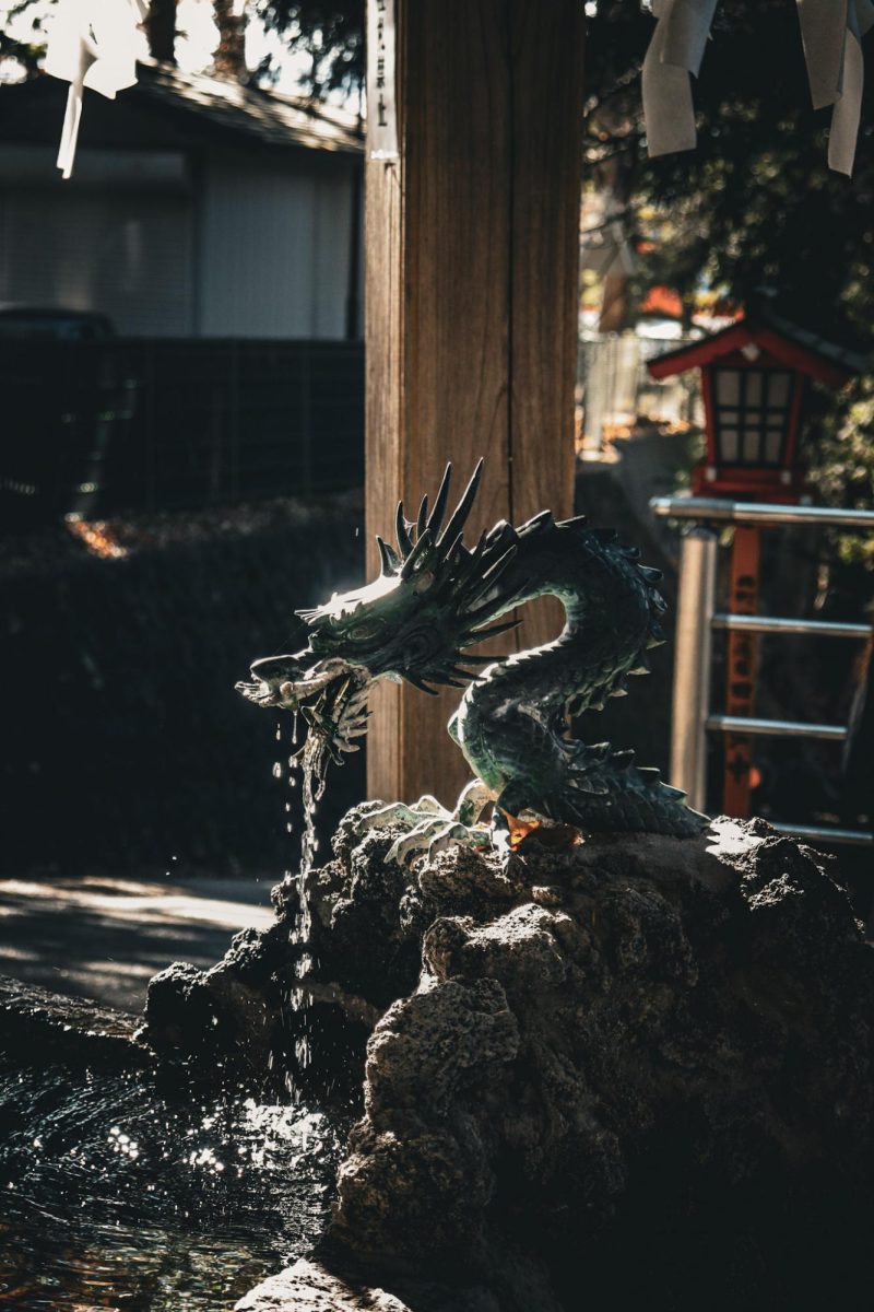 The Dragon of Spiritual Healing that represents protection and wisdom. These Dragons are found at the head of a Spiritual Fountain at every shrine. 