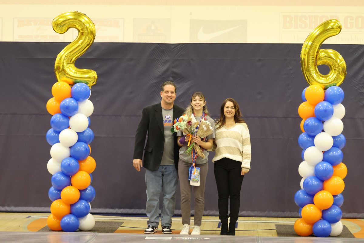 Jessica Warnstedt '26 walking her senior night.
