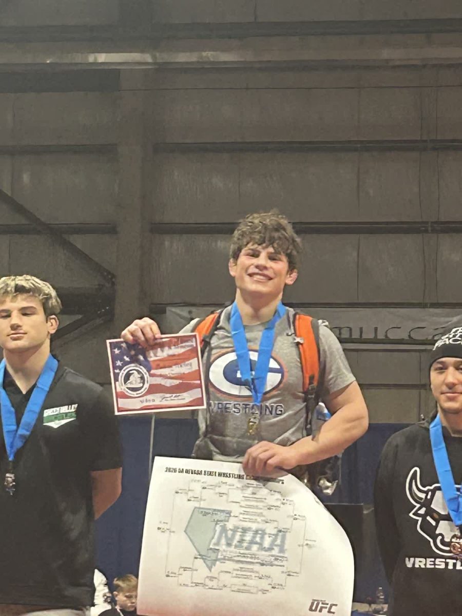 Maddox Frerking '26 after winning the state title