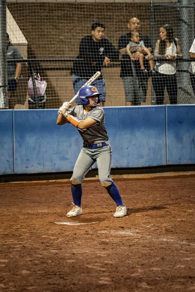 Catcher and Middle Infielder Paige Nagamine '26 in the Batters Box  