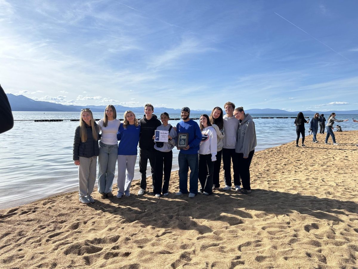 ASG students in front of of Lake Tahoe at the conference 